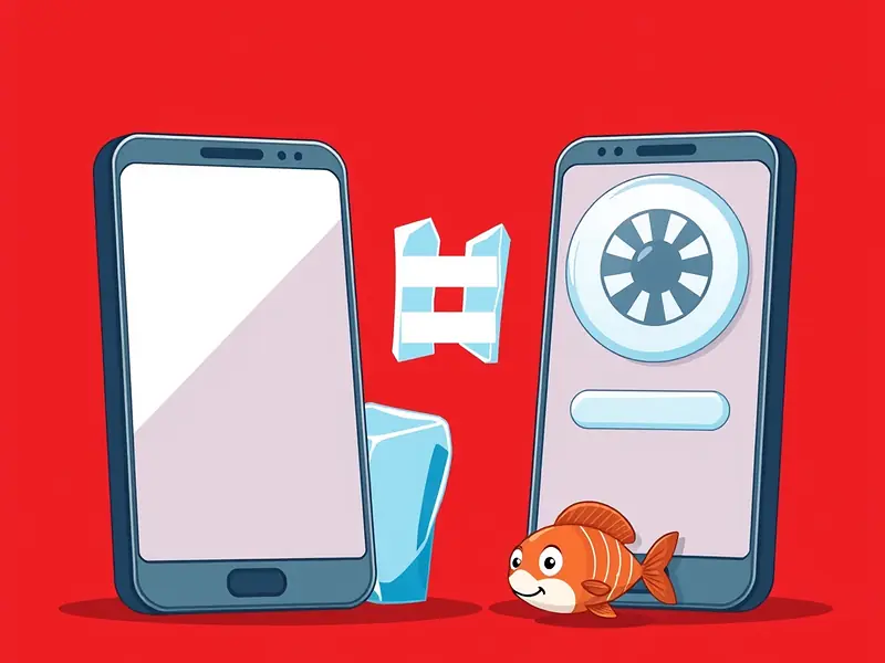 Ice Fishing su browser mobile a confronto con l'app del concessionario: due smartphone identici